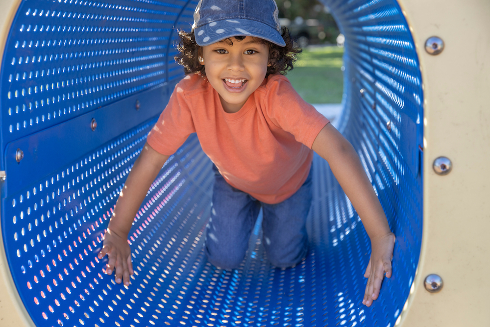 Kindergarten boy on the playground